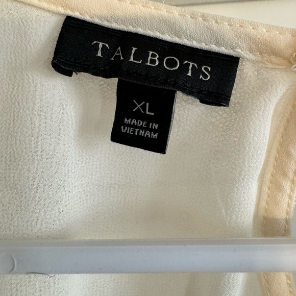 Talbots cream blouse long sleeve - Picture 2 of 5